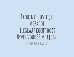 Treur niet over je miskoop. Telegraaf kocht ooit Hyves voor 53 miljoen (het kan altijd erger...)